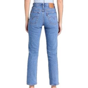 NEW Levi’s Wedgie Straight Leg Cropped Premium Denim Jeans Medium Wash W24 L27
